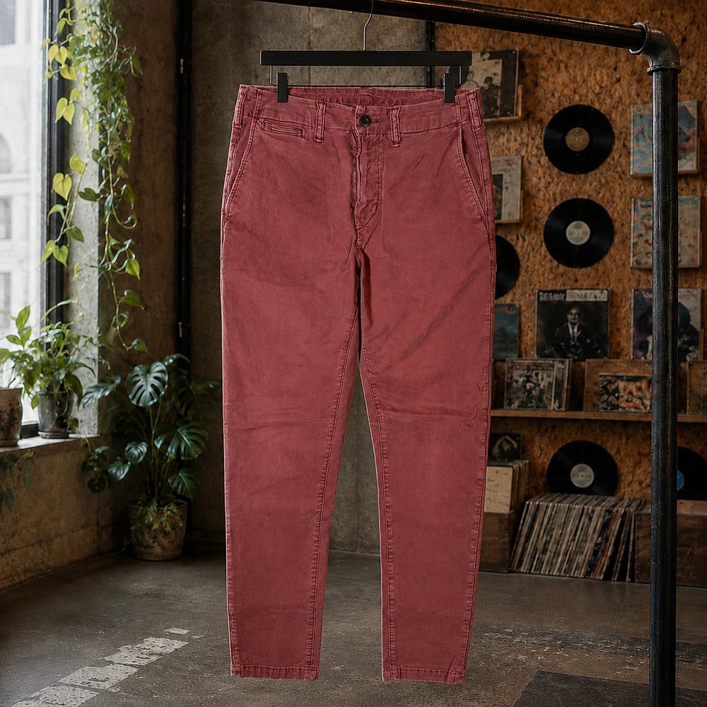 American Eagle Flex Chino Pants Burgundy Red Slim Tapered Mens 30x32